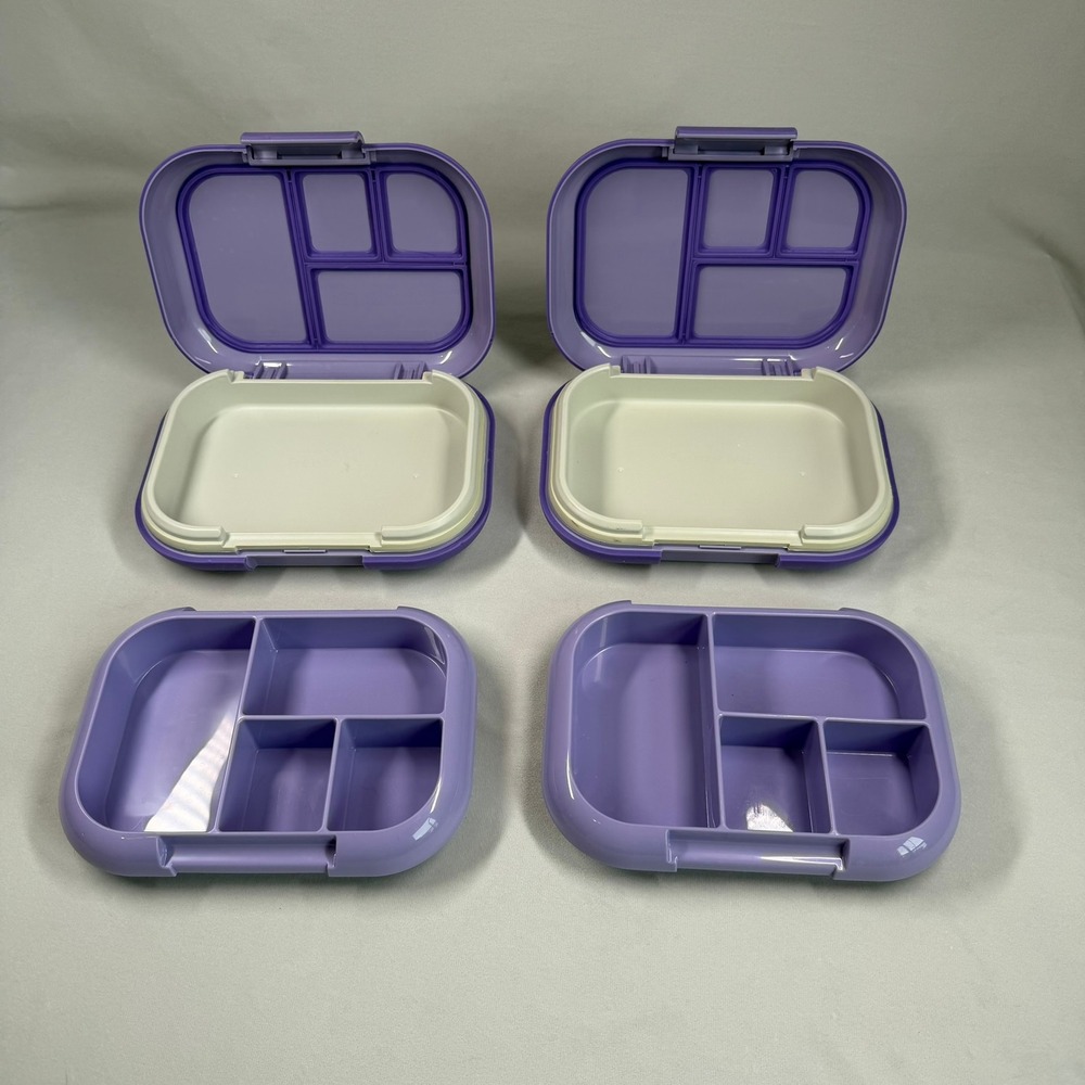 Bentgo Kids Chill Lunch Box Leak-Proof Purple 2-Pack with Built-in Ice Packs - Picture 4 of 6
